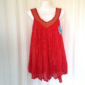 Red Top with Gold Accents